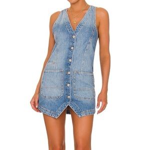 Free people out of office denim vest dress